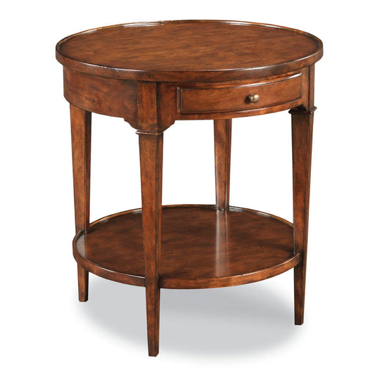 Marseille Lamp Table 25 Inch Round Cherry Bordeaux Finish