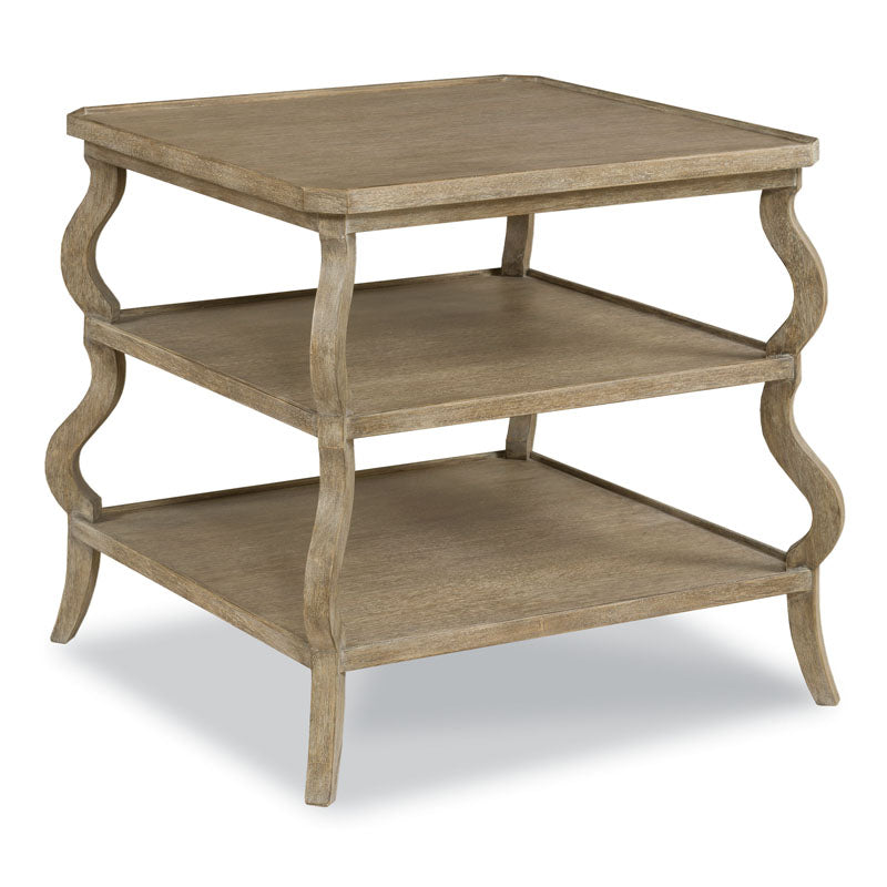 Vintage Tiered Side Table 26 Inch Oak Vintage Finish