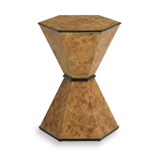Casa Blanca Hexagon Burl Drink Table 18 Inch Natural Finish