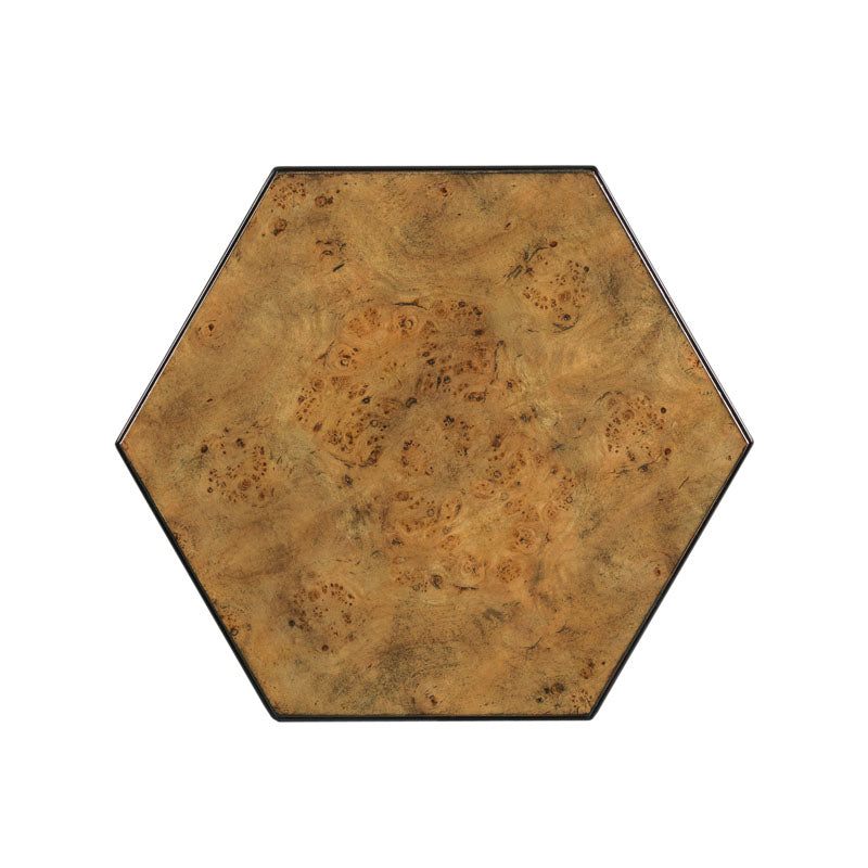 Casa Blanca Hexagon Burl Drink Table 18 Inch Natural Finish