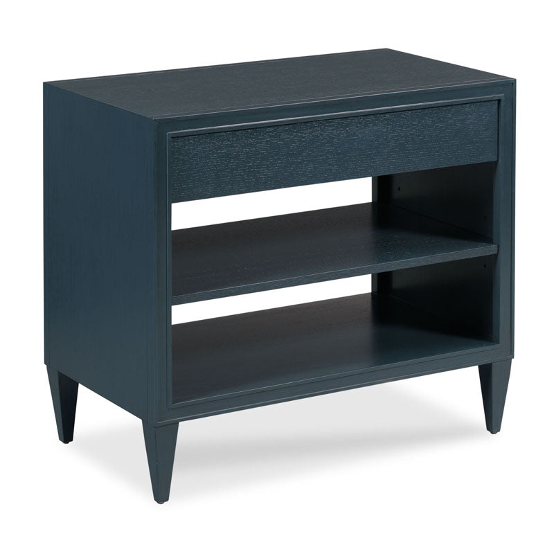 Woodbridge Furniture Ramsey Bedside Table 32 Inch 35 Navy Brushed Brass