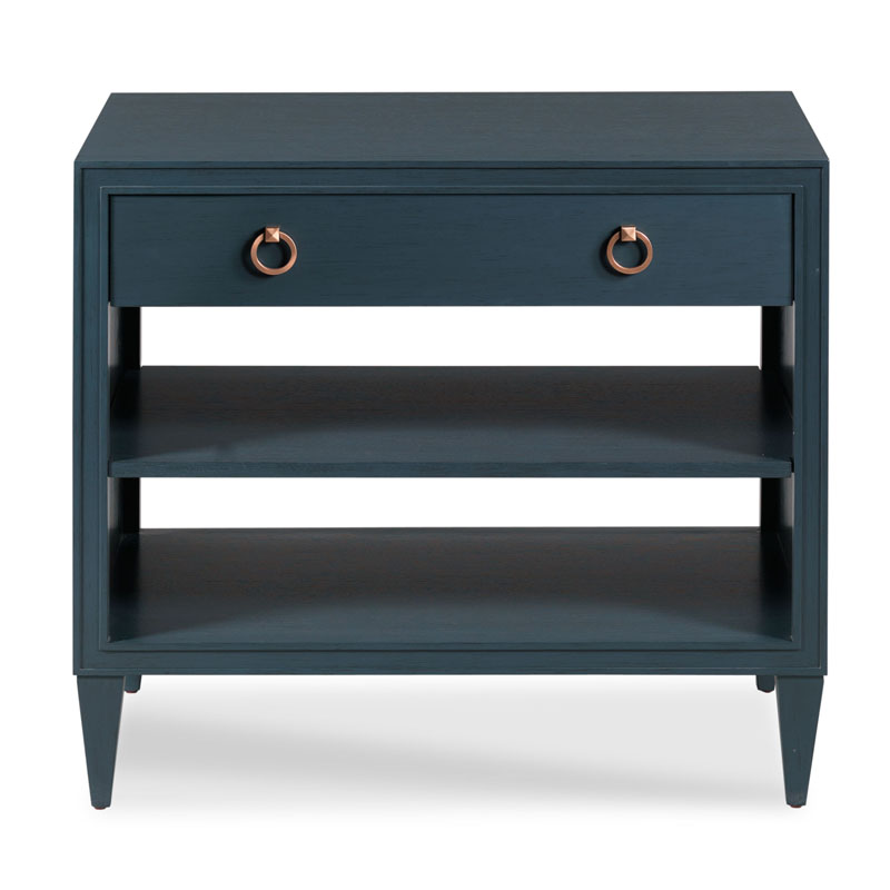 Woodbridge Furniture Ramsey Bedside Table 32 Inch 35 Navy Brushed Brass