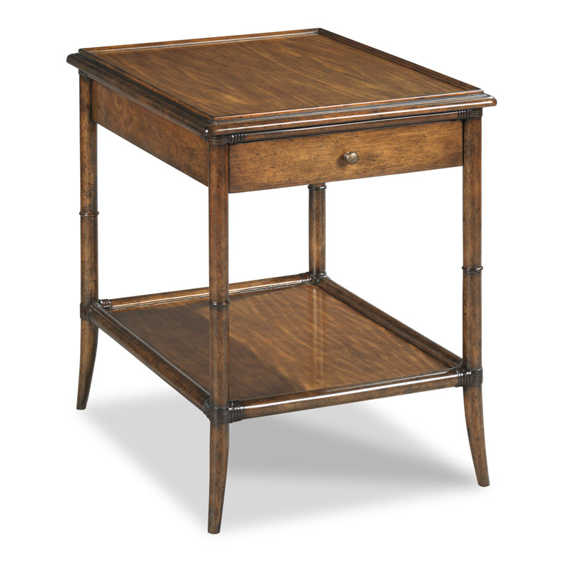Linwood Rectangular Side Table 20 Inch Hazelnut Brass