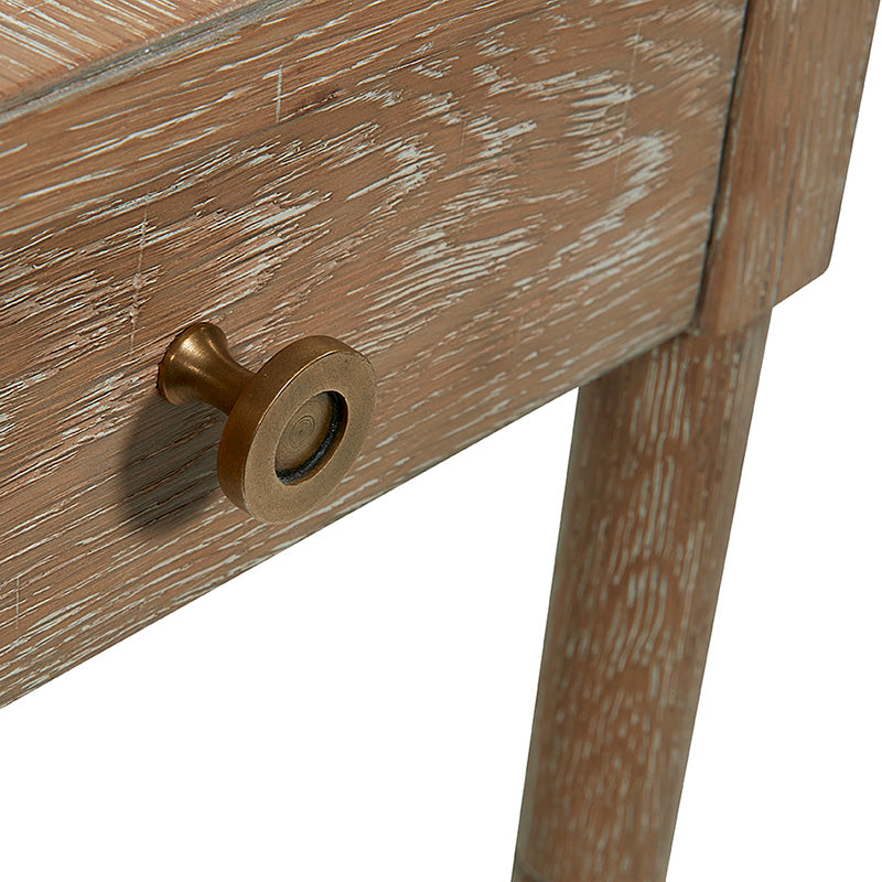 Woodbridge Furniture Tradd Drink Table 13 Inch Limewash Brass