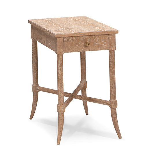 Woodbridge Furniture Tradd Drink Table 13 Inch Limewash Brass