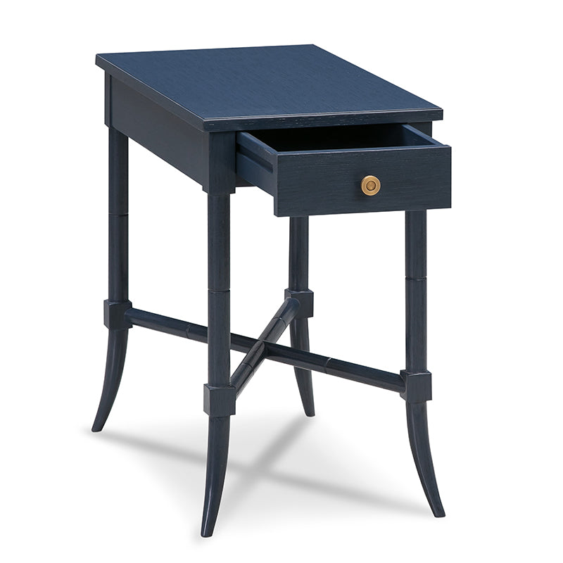 Woodbridge Furniture Tradd Drink Table 13 Inch 35 Navy Brass