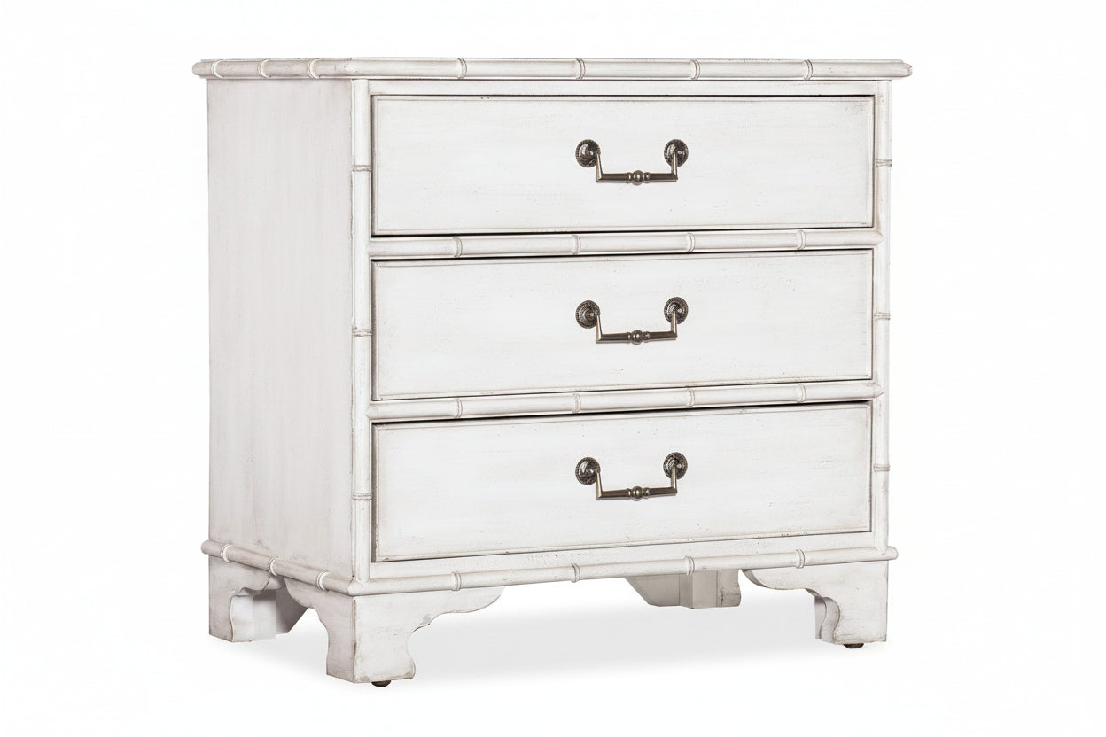 Hooker Furniture Charleston Three-Drawer Nightstand Whites Creams Beiges