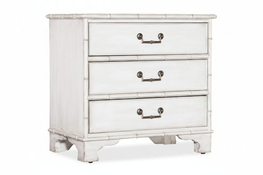 Hooker Furniture Charleston Three-Drawer Nightstand Whites Creams Beiges