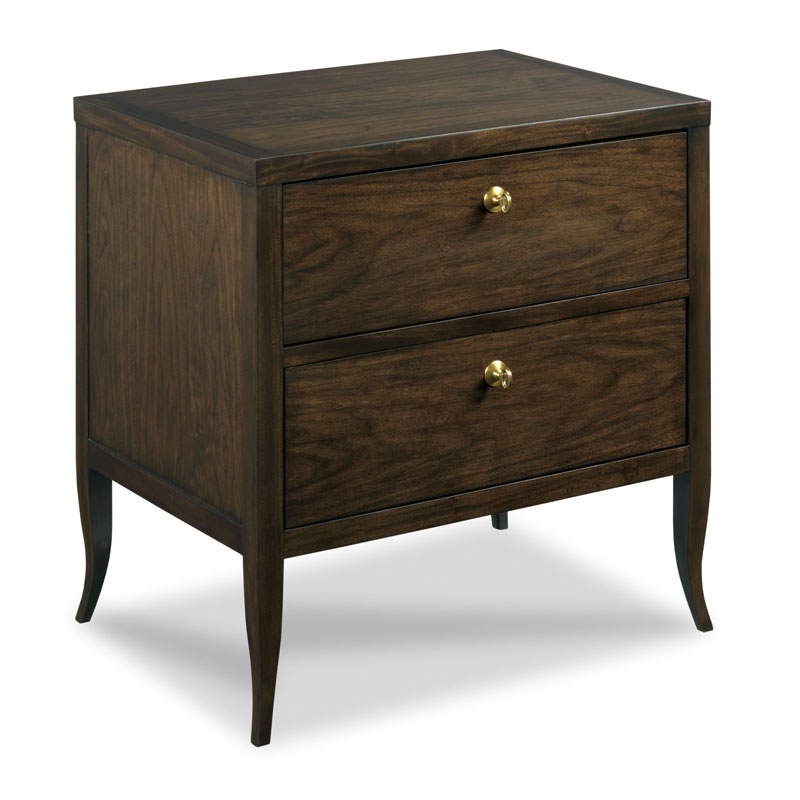 Petite Sarah Bedside Chest 28 Inch Mink Finish Brass