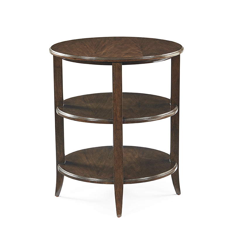 Wilkes Round Side Table Cherry Veneer 22 Inch Mink Finish