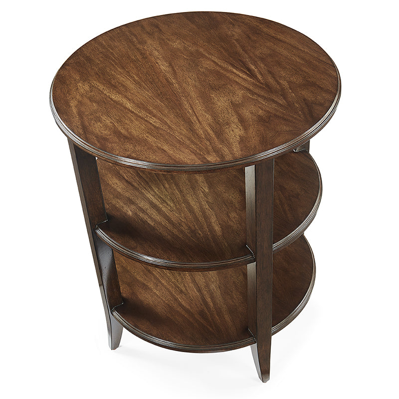 Wilkes Round Side Table Cherry Veneer 22 Inch Mink Finish