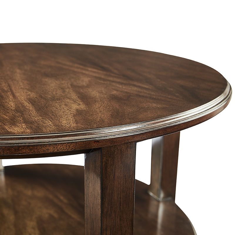 Wilkes Round Side Table Cherry Veneer 22 Inch Mink Finish