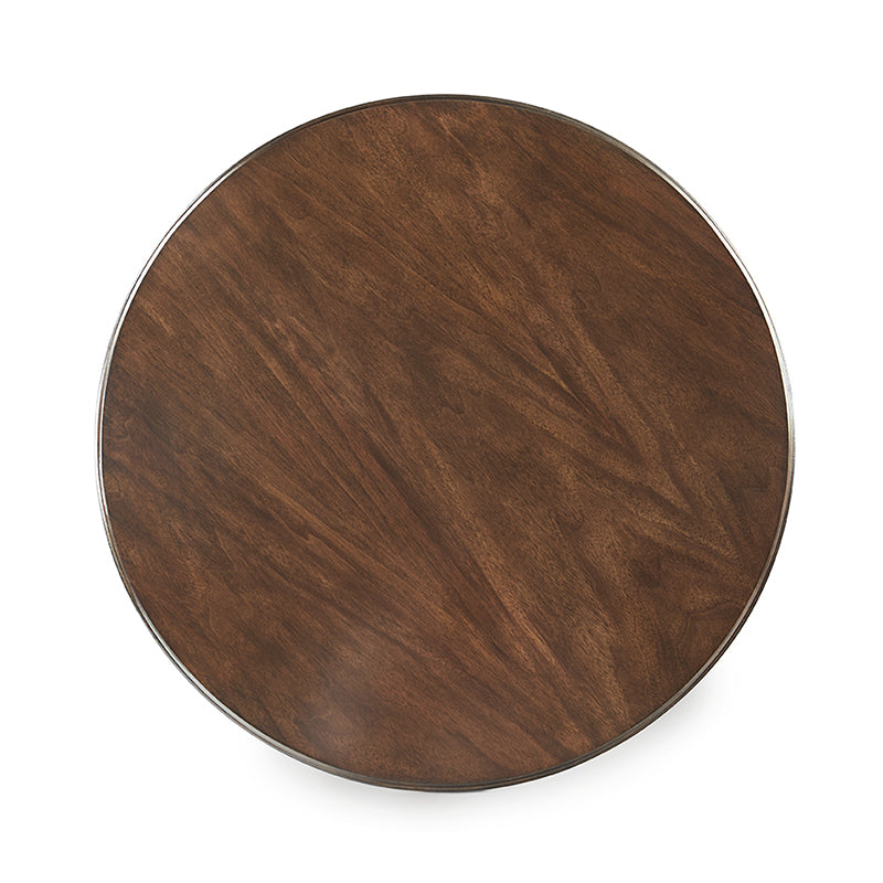 Wilkes Round Side Table Cherry Veneer 22 Inch Mink Finish