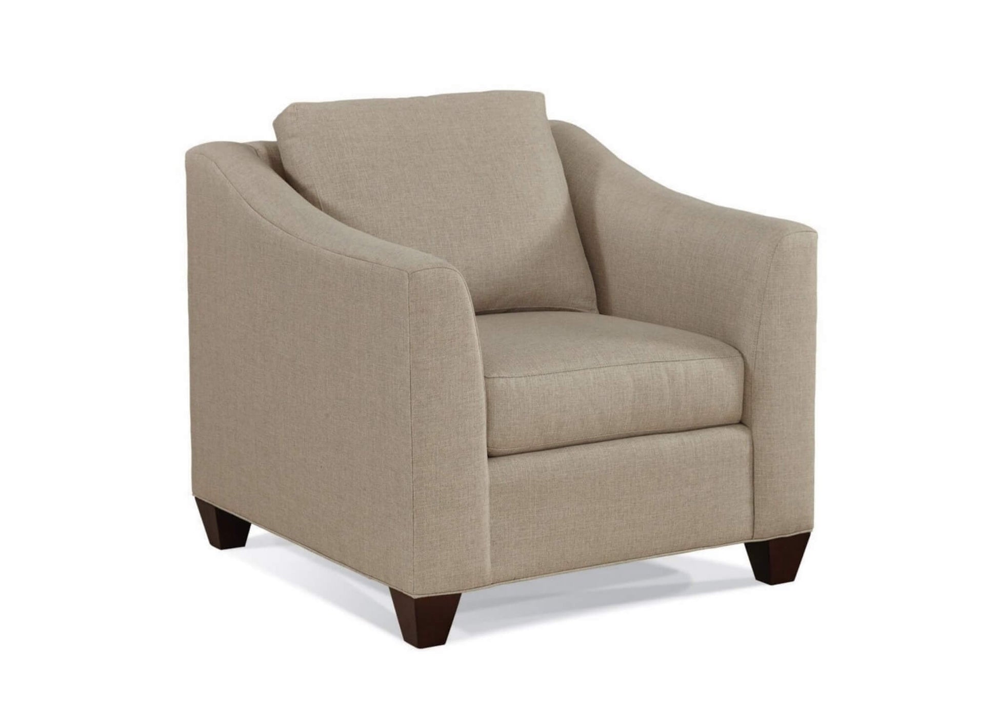 Sherrill Furniture 45 Series chair in a beige fabric with curve arm. 