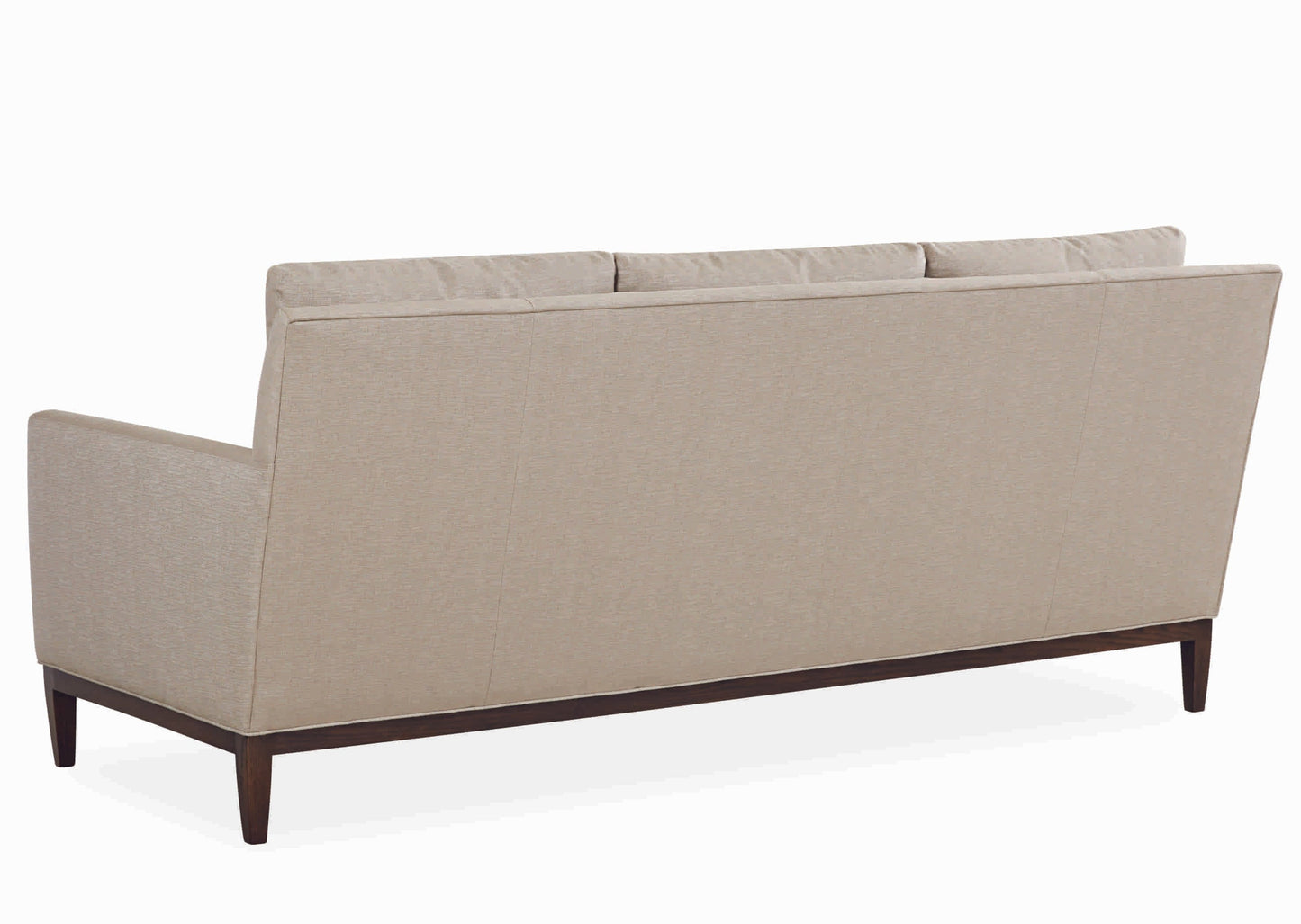 Back of Lee Industries 1399-03 Sofa in a beige fabric with track arm. 
