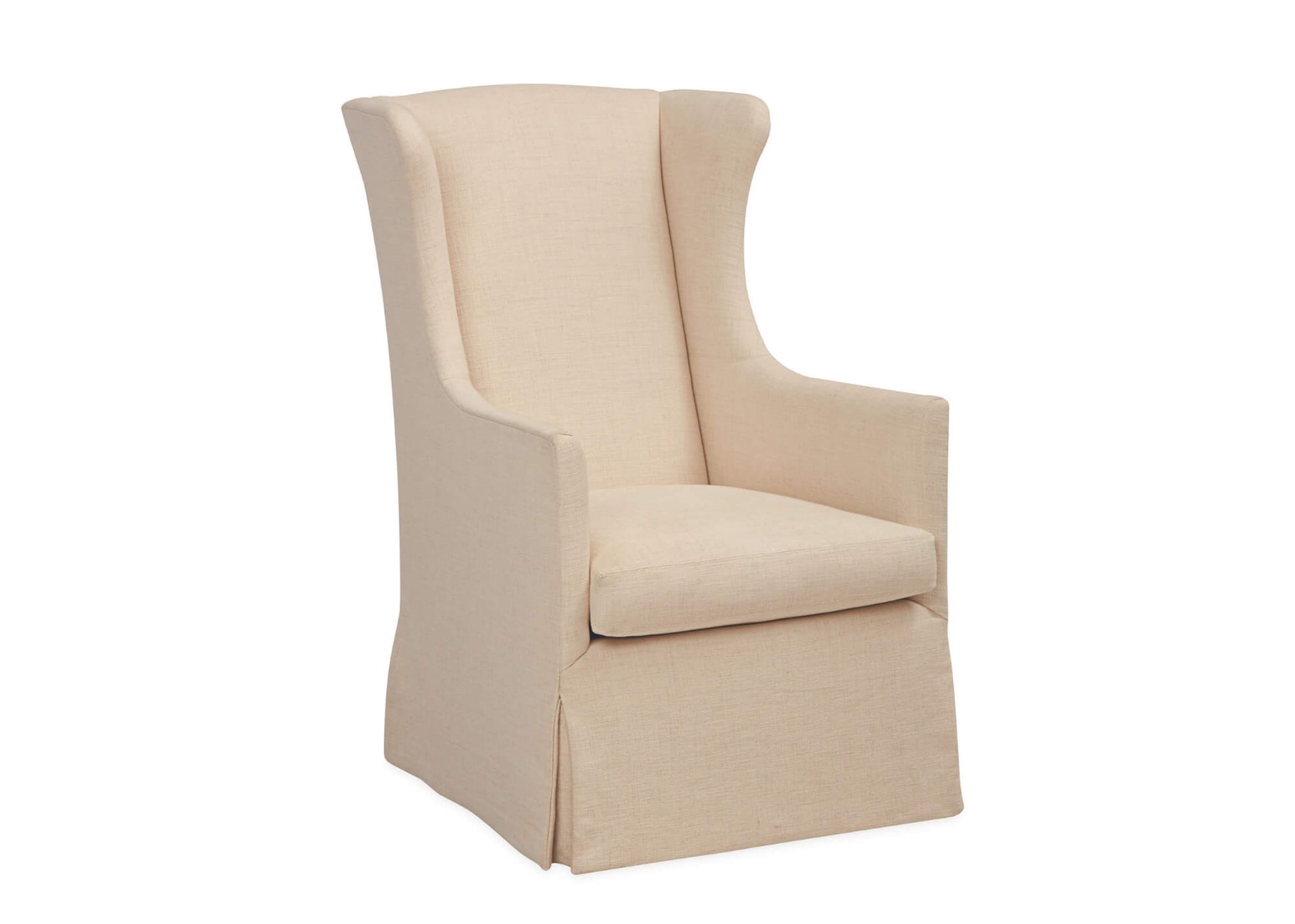 Lee Industries Swivel Chair in a creme fabric with a track arm. 