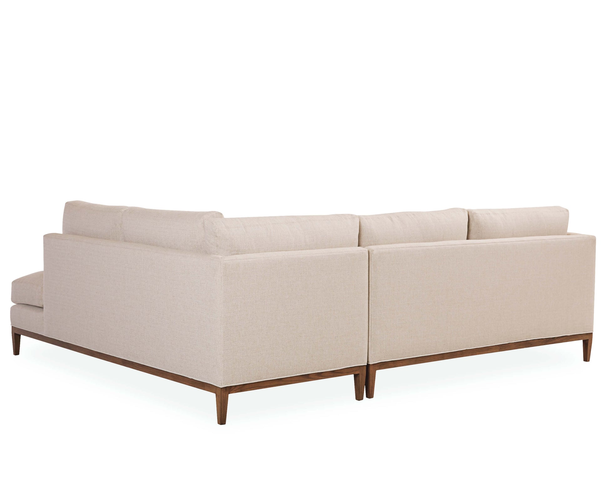 Back of Lee Industries 3583 Sectional in a beige fabric with track arm. 