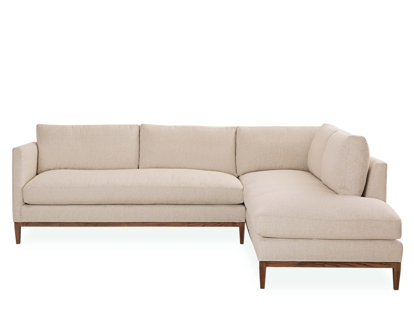 Front of Lee Industries 3583 Sectional in a beige fabric with track arm. 
