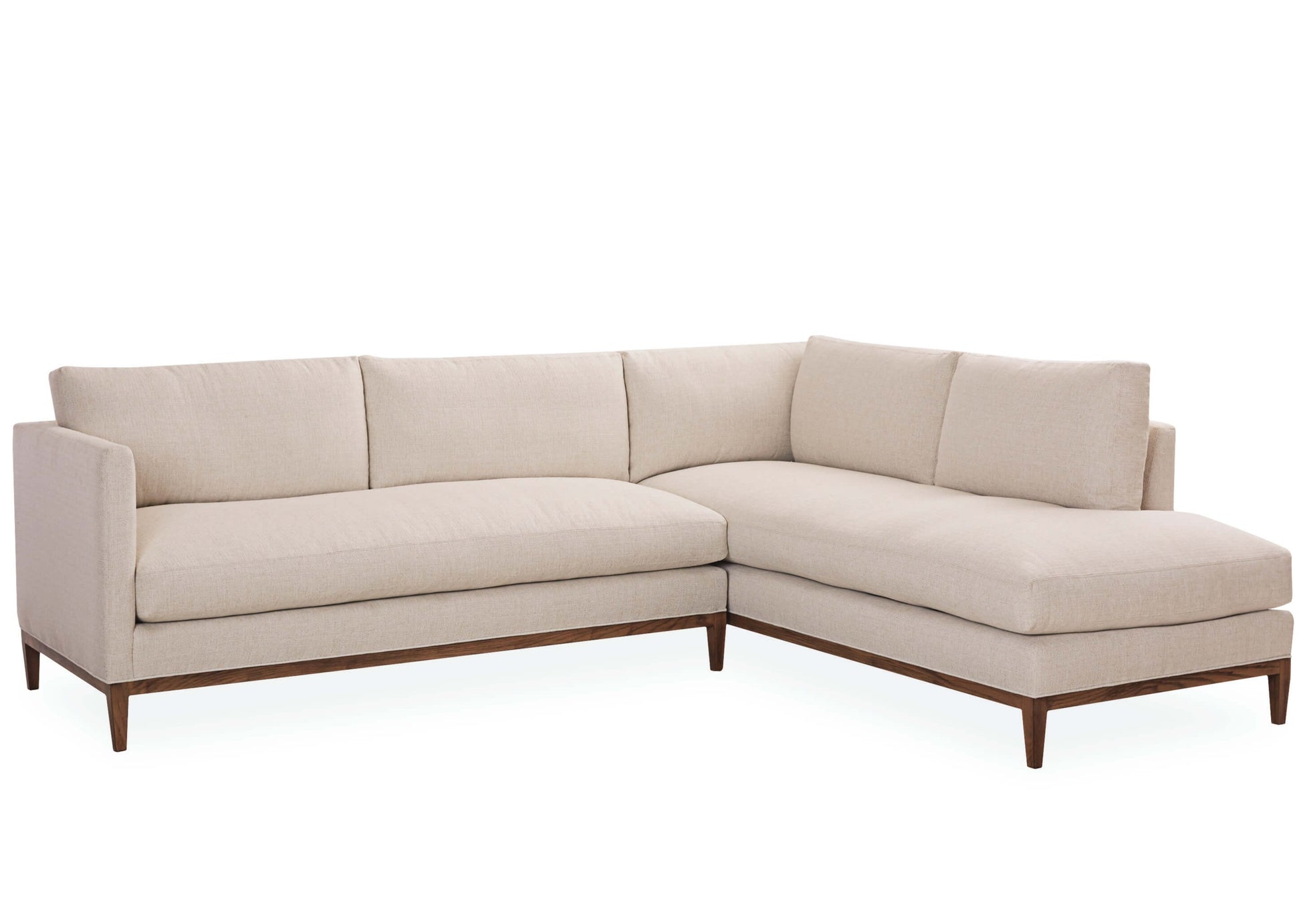 Lee Industries 3583 Sectional in a beige fabric with track arm. 