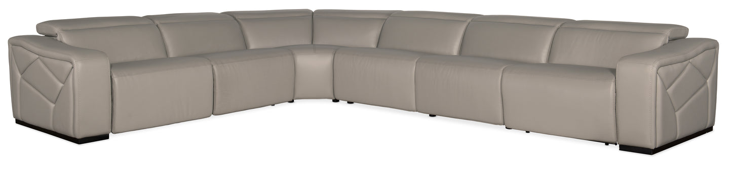 Opal 6 Piece Sectional with 3 Power Recliners & Power Headrest
