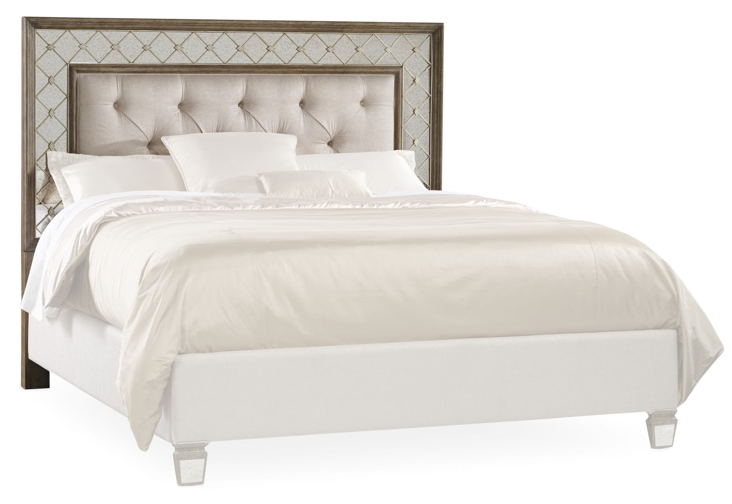 Sanctuary King and California King Mirrored Upholstered Headboard